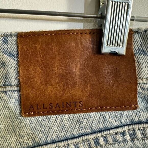 AllSaints Switch Distressed Mens Bermuda Jean Denim Shorts Blue Size 32 - Picture 6 of 9